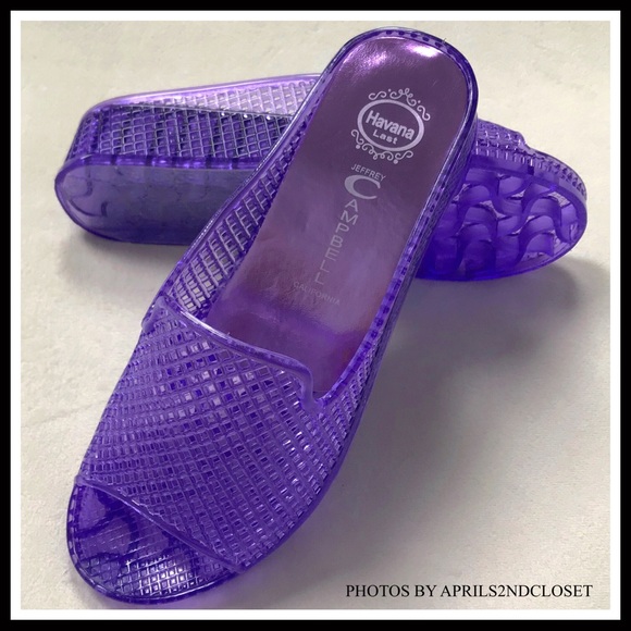 JEFFREY CAMPBELL SLIDES JELLY WEDGE SANDALS A2C - Picture 2 of 8